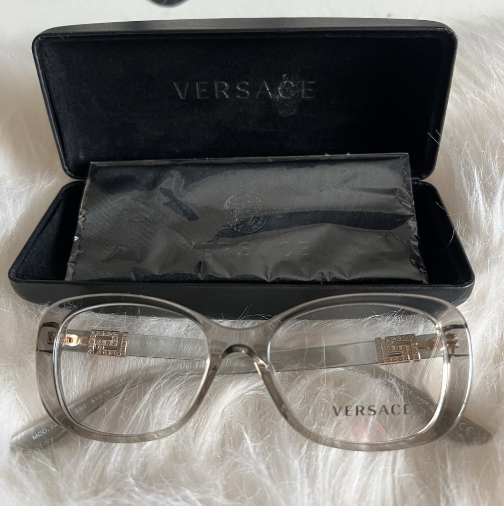 Versace Women's  Clear Gray Glasses